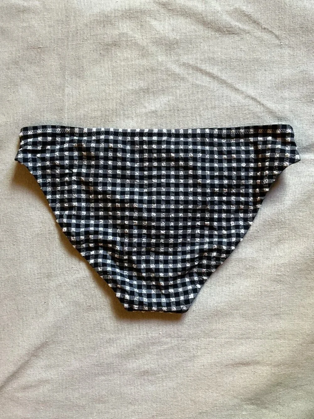 NWT J Crew Women’s Gingham Seersucker Bikini Bottom, Navy/White, Sz S - Picture 7 of 8